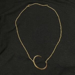 Gold tone Alphabet Initial Big C necklace